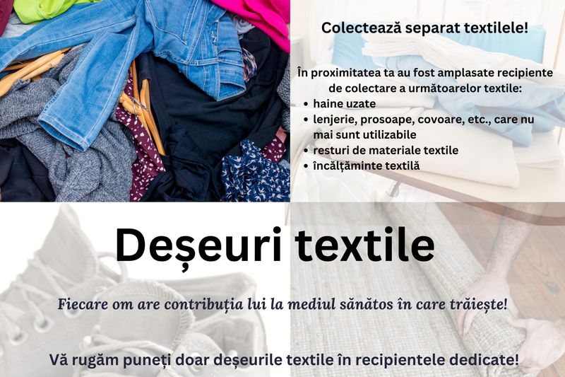 Colectarea separată a textilelor - o contribuție la protejarea mediului și la dezvoltarea sănătoasă a comunității