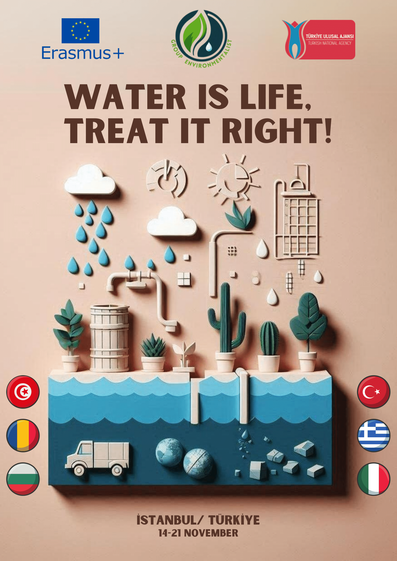 -Erasmus+ Youth Exchange ”WATER IS LIFE, TREAT IT RIGHT” 14-21 Noiembrie 2024